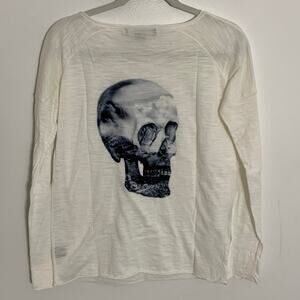 Skull Cashmere Cotton cream skull sweater size small
